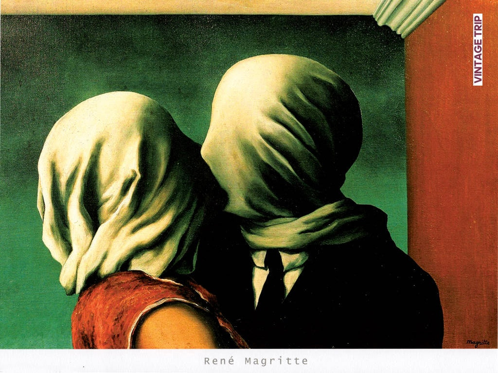 Rene Magritte-The Lovers Poster