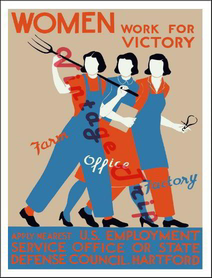 Women Work For Victory Poster